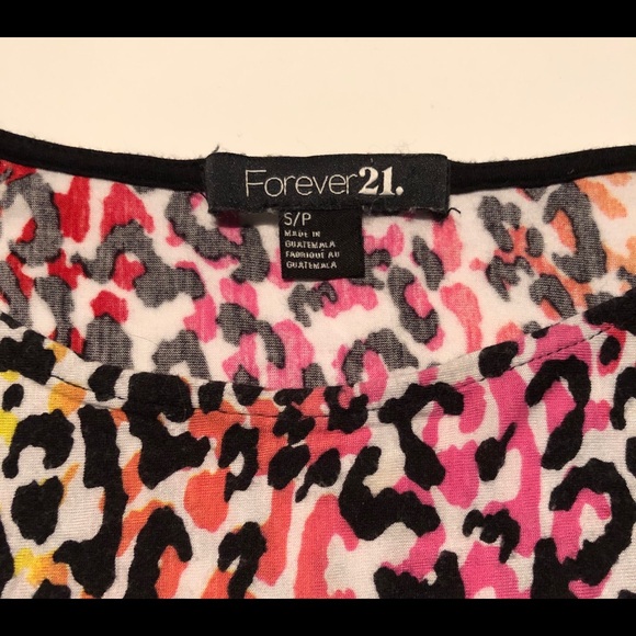Forever 21 Multicolor Leopard Cat Print Blouse – Soft, Size S/P - Picture 2 of 7